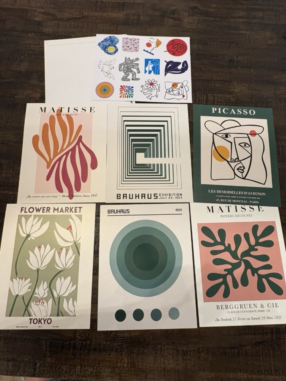Bundle Wall Art Prints Set of 6 Abstract Eclectic Matisse Picasso